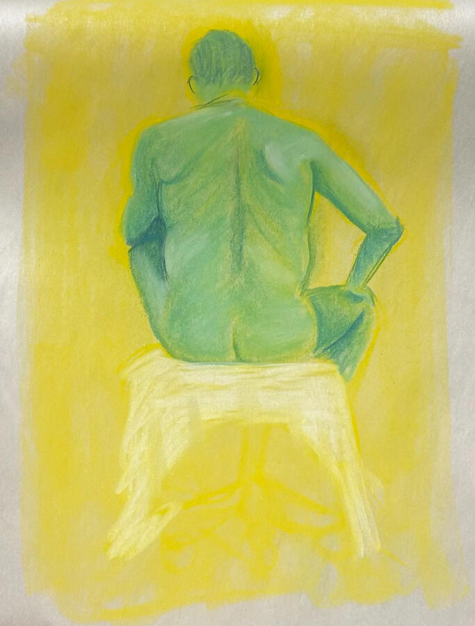 figure study (newsprint + pastels)